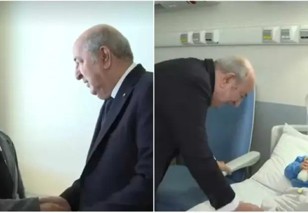 Tebboune rend visite à une famille de Gaza prise en charge à Alger (Vidéo)