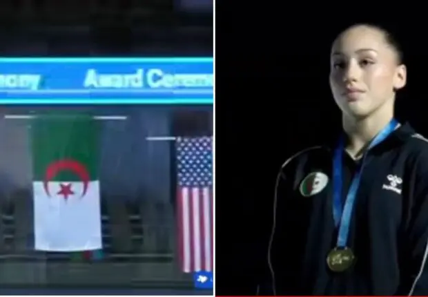 La gymnaste algérienne Kaylia Nemour remporte la médaille d’or au Championnat du monde