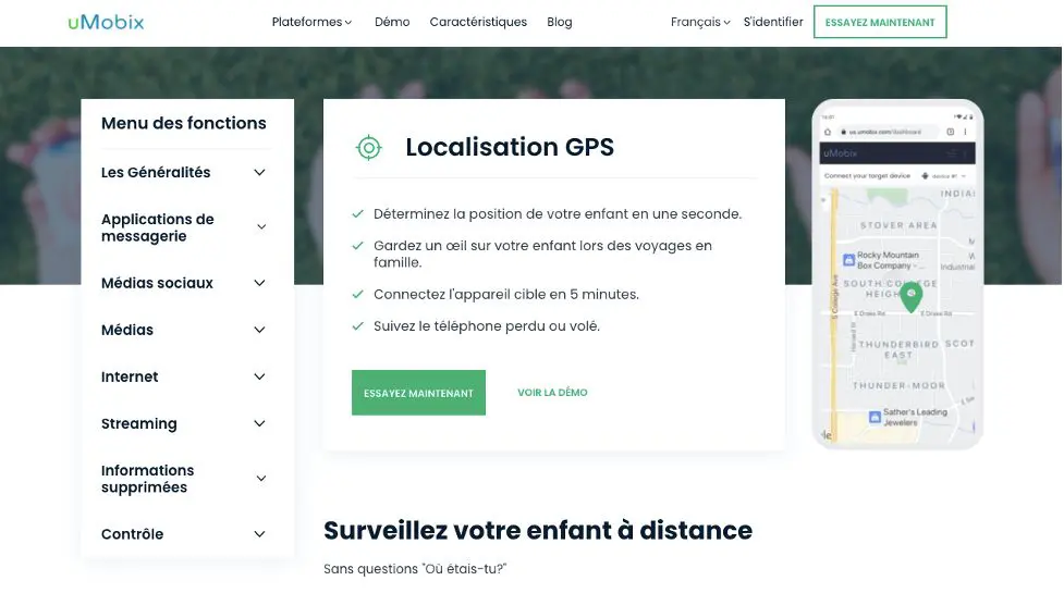 uMobix permet de localiser un téléphone portable. uMobix permet de localiser un téléphone portable.