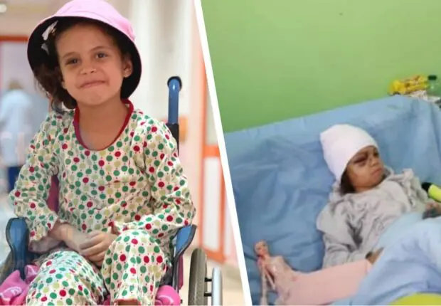 Grièvement blessée après l’effondrement de son école, la petite Nihad se bat pour guérir