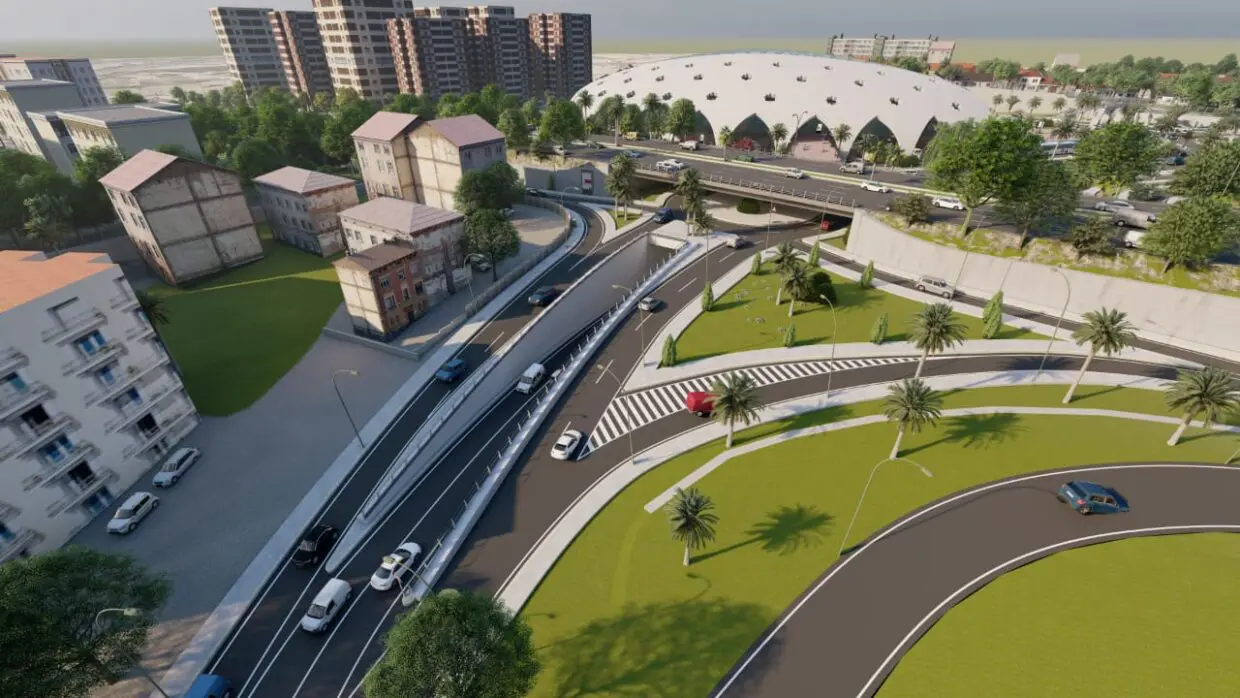 Image de synthèse du projet d'aménagement des accès à la gare multimodale de Bir Mourad Rais.