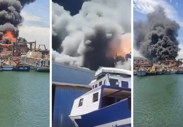 Boumerdès : un incendie dévastateur menace le port de Zemmouri