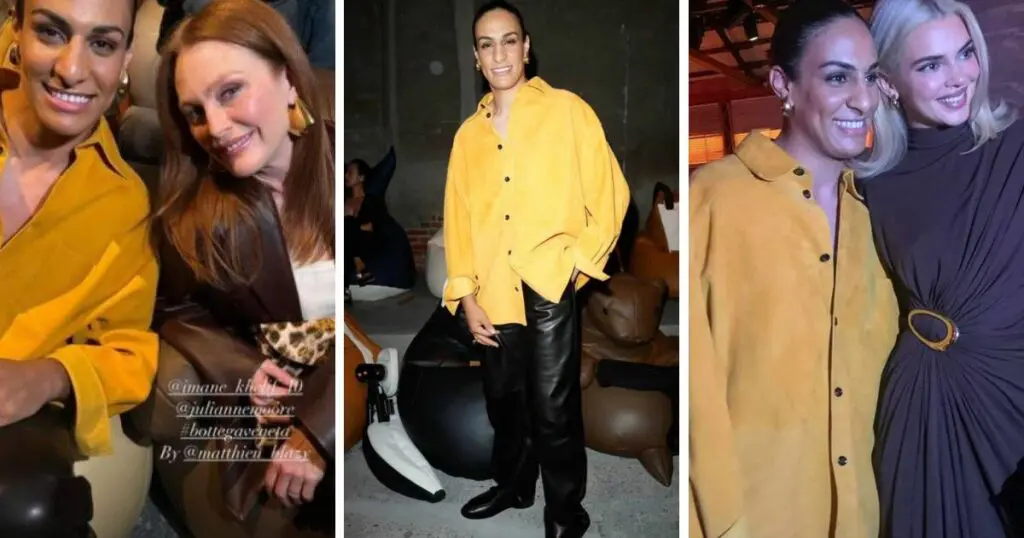 Imane Khelif apporte sa « touche d&rsquo;or » à la Fashion Week de Milan 2024