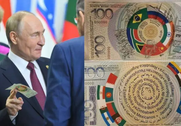 Poutine dévoile la future monnaie BRICS avec le drapeau algérien