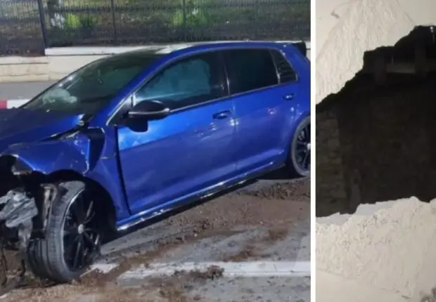 VIDÉO CHOC – Un fou du volant à bord d&rsquo;une Golf 7 termine sa course dans le mur à Constantine