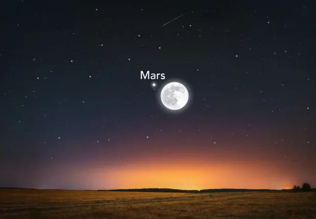 La Lune et Mars se joignent pour une conjonction éblouissante ce 20 novembre 2024 