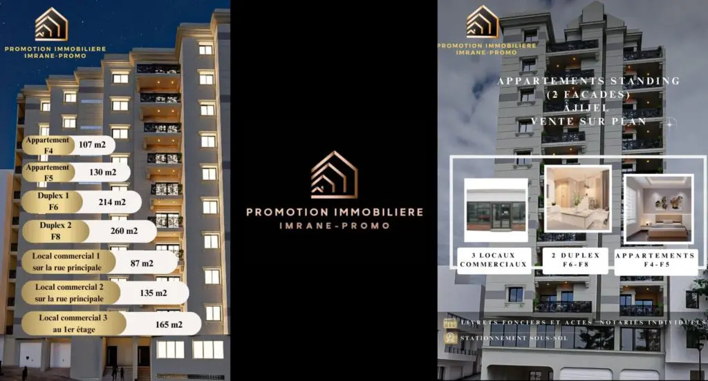 Vente exclusive à Jijel d&rsquo;appartements et locaux commerciaux haut de gamme à votre portée