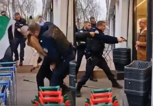 Incident choquant à Paris : un homme armé d’un pistolet menace des manifestants pro-palestiniens