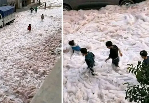 Une étrange mousse blanche envahit les rues : que se passe-t-il à Ain M’lila ? On vous explique