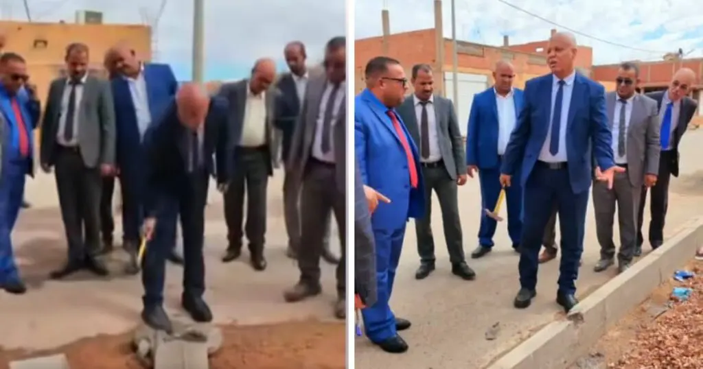 Marteau en main… Le wali de Tindouf déclare la guerre à la fraude sur les chantiers [VIDÉO]