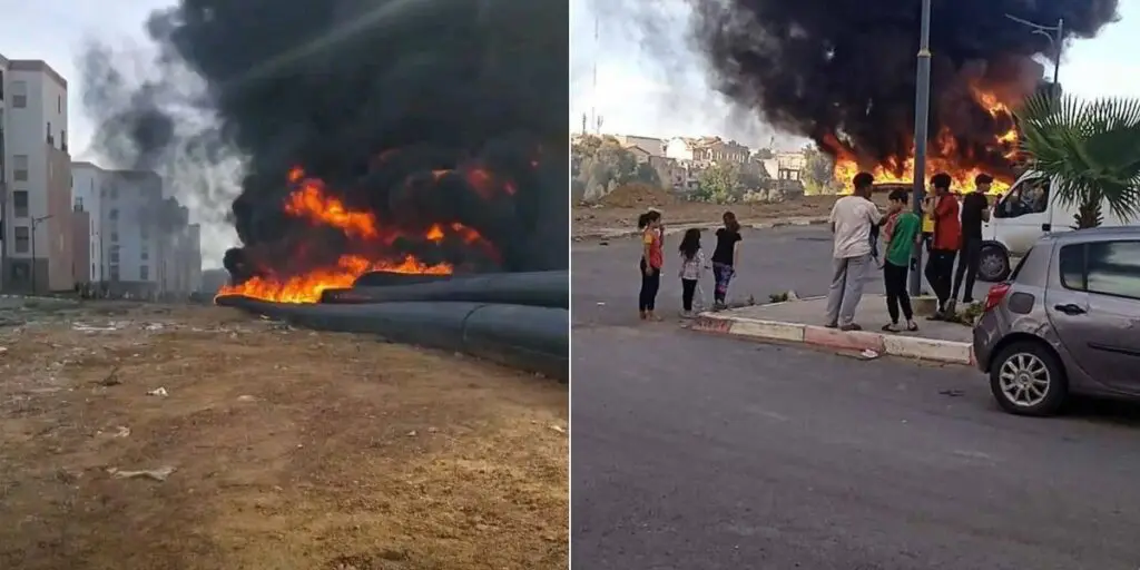 Incendie à Ouled Fayet : des jeunes mettent le feu à du matériel de chantier