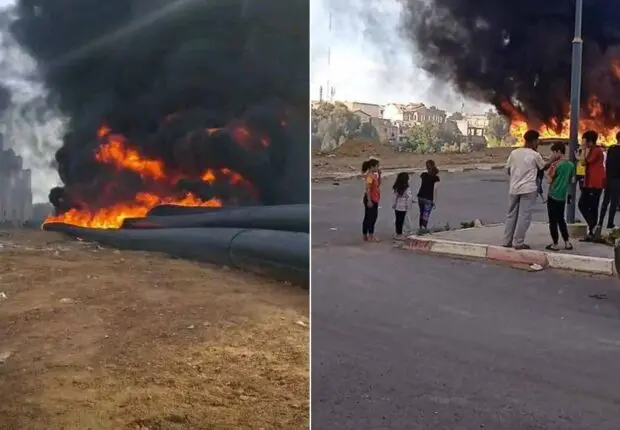 Incendie à Ouled Fayet : des jeunes mettent le feu à du matériel de chantier