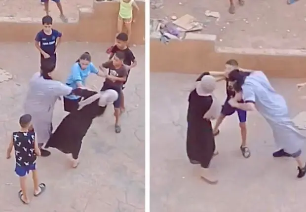 Un homme agresse violemment une femme et un enfant : la vidéo choque les internautes