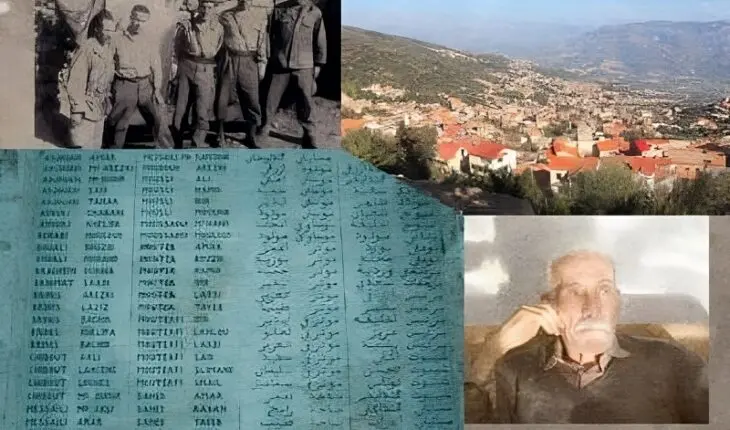 Le massacre du 23 mai 1956 aurait fait 76 morts dont des femmes et des enfants - Photomontage Médiapart et Safia Kessas.