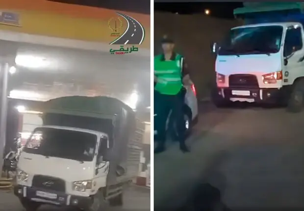 VIDÉO CHOC à Aïn Defla : Un camionneur transforme une station-service en piste de drift