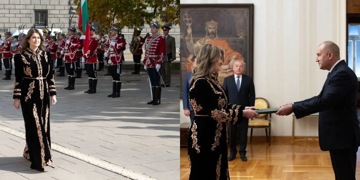 Asma Babouche, ambassadrice d’Algérie en Bulgarie, prend ses fonctions vêtue d’un caftan algérien