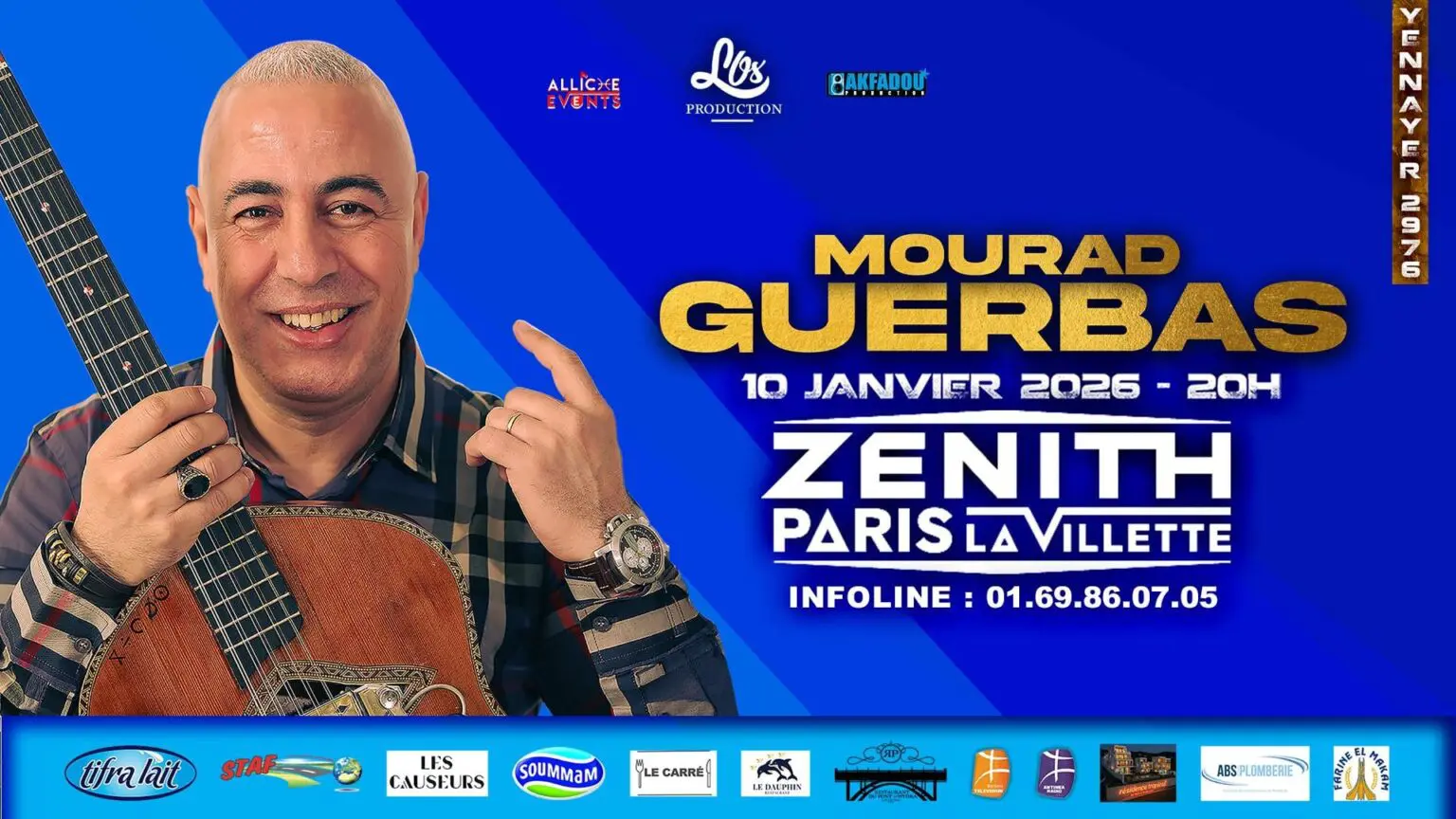 Mourad Guerbas en concert au Zénith pour Yennayer 2976 : retour sur la carrière d’un artiste marquant