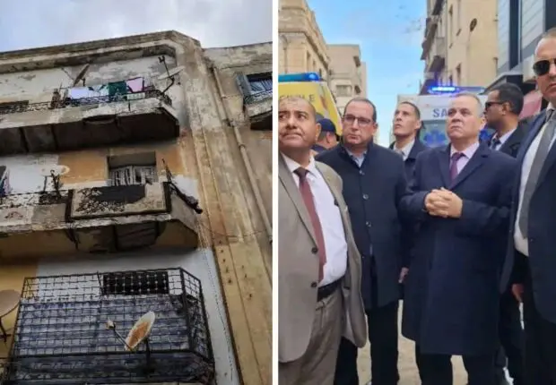 Oran endeuillée par l’effondrement partiel d’un immeuble ancien : le wali visite les lieux