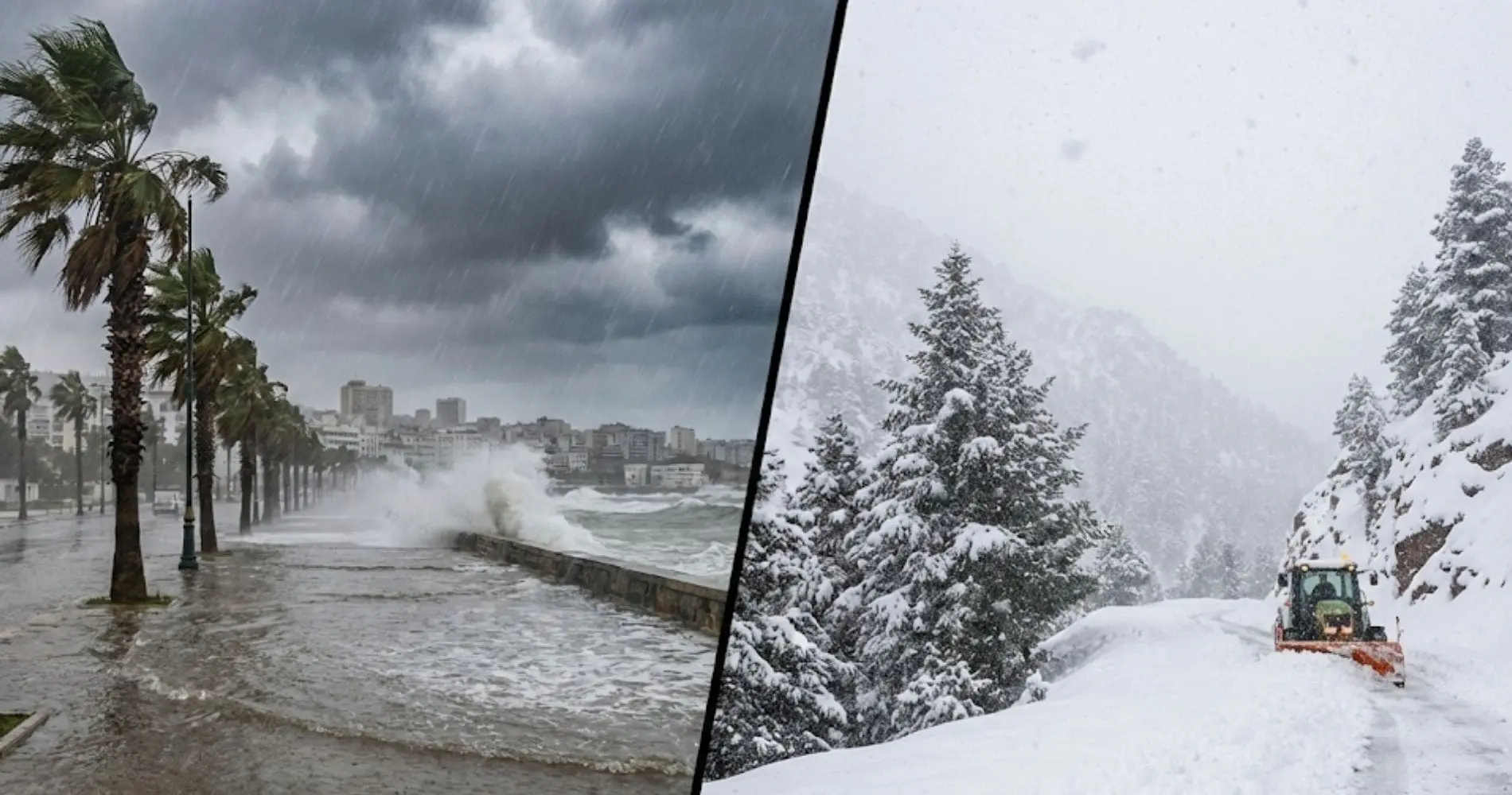 Météo extrême : pluies diluviennes, chutes de neige et rafales de vent frappent l’Algérie ce 21 janvier