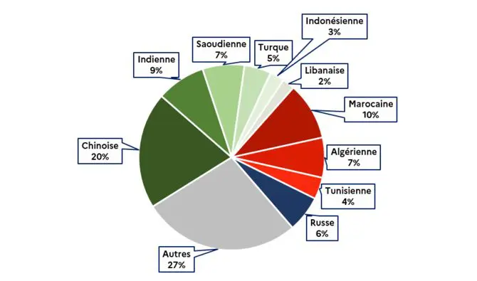 La délivrance des visas de court séjour par nationalité, selon les données du ministère de l'Intérieur en France.