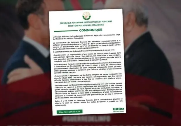 Reportage de France 2 : l&rsquo;Algérie convoque le chargé d’affaires de l’Ambassade de France à Alger