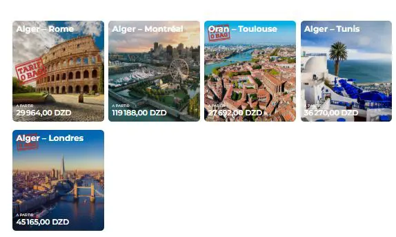 Air Algérie lance de nouvelles promotions sur cinq destinations internationales, avec des billets aller-retour proposés à prix réduits.