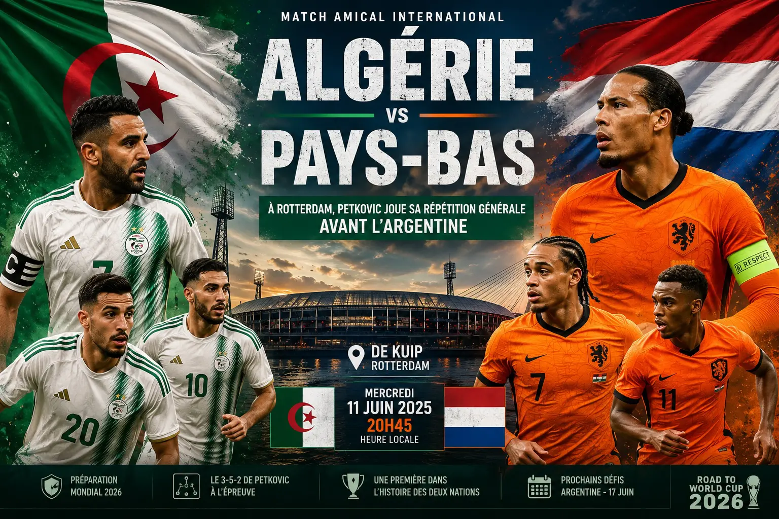 Algérie – Pays-Bas : le vrai test de Petkovic avant l’Argentine au Mondial 2026
