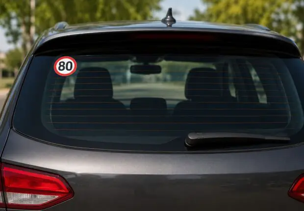 Disque « 80 » sur la lunette arrière ? La GN révèle l&rsquo;amende encourue pour cette erreur très fréquente
