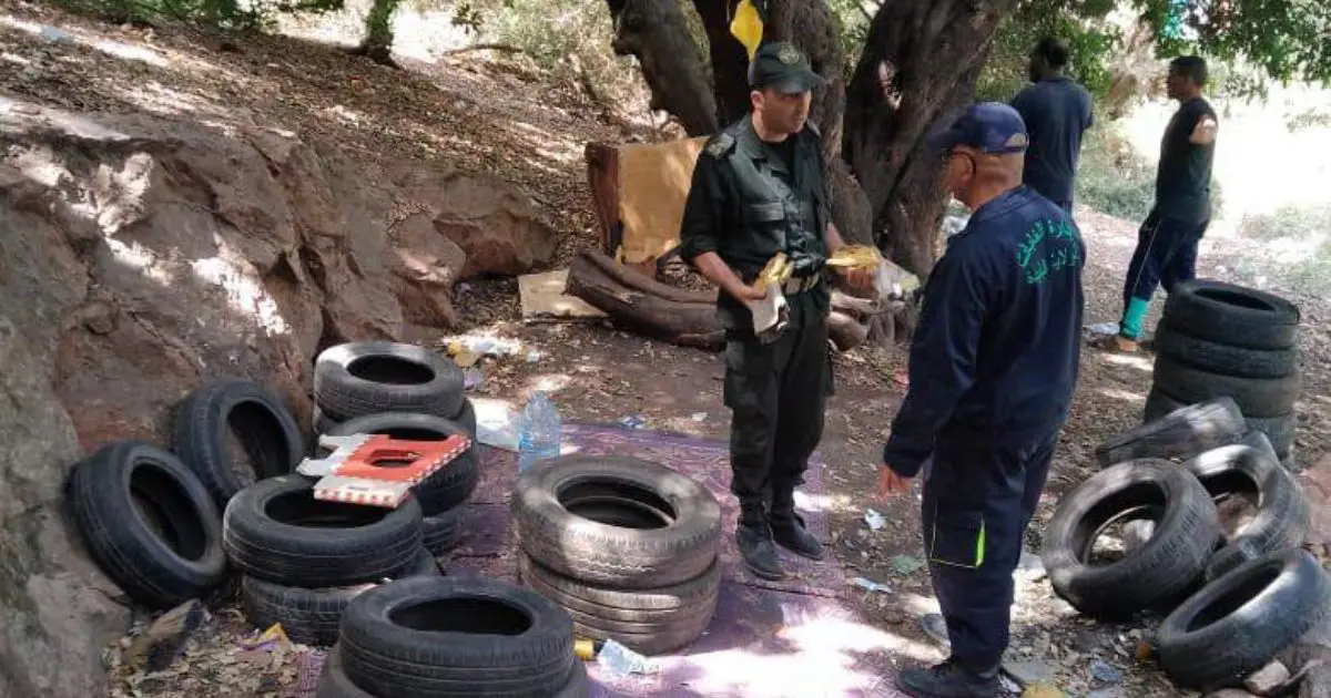 Des dizaines de pneus usagés retrouvés dans les maquis de Blida et Boumerdès