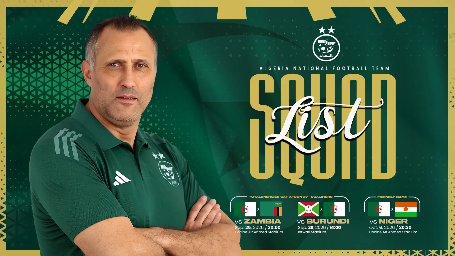 Équipe d’Algérie : Hemdani dévoile une liste surprise, sans Zidane