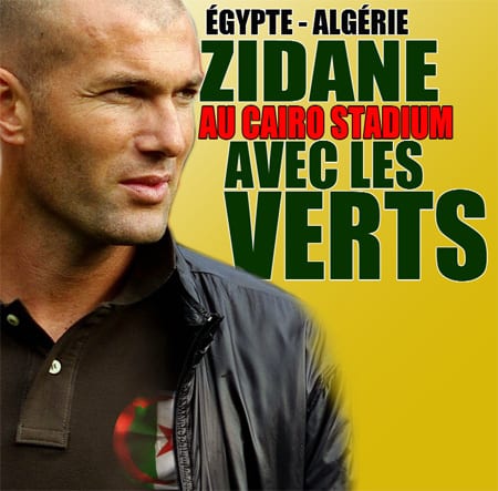 Egypte – Algérie Zidane au cairo stadium avec les verts