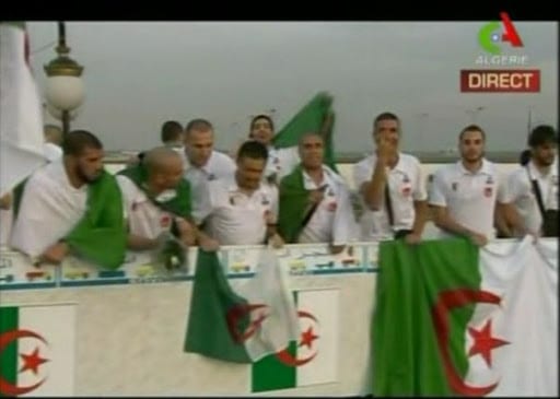 L’arrivée de l’équipe nationale en Algerie