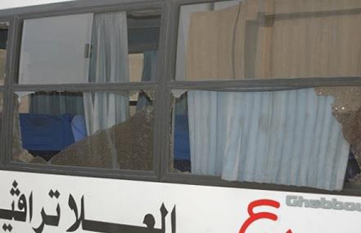 Le bus du Zamalek caillassé
