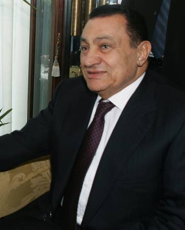 Le président Hosni Moubarak à Alger