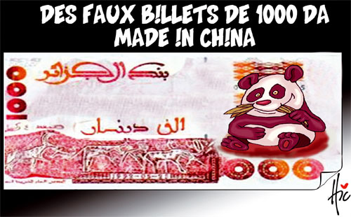 Des faux billets de 1000DA made in china