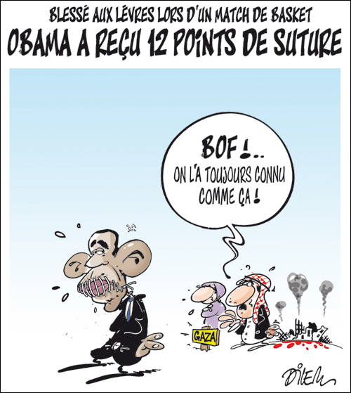 OBAMA a reçu 12 points du suture
