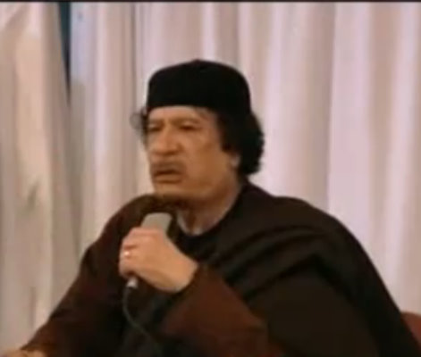 Réaction de Mouammar Kadhafi après les frappes de la coalition