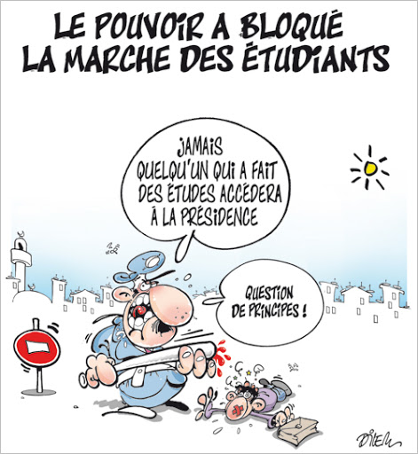 Le pouvoir a bloqué la marche des étudiants