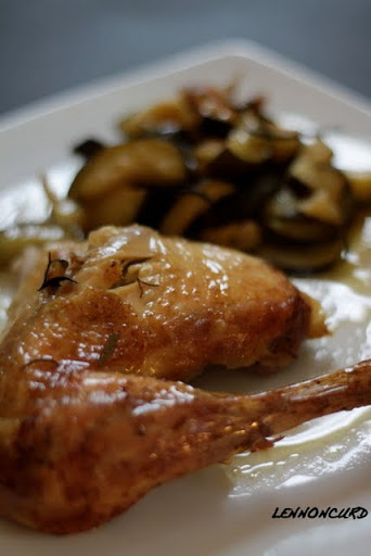 Poulet rôti au citron et aux courgettes