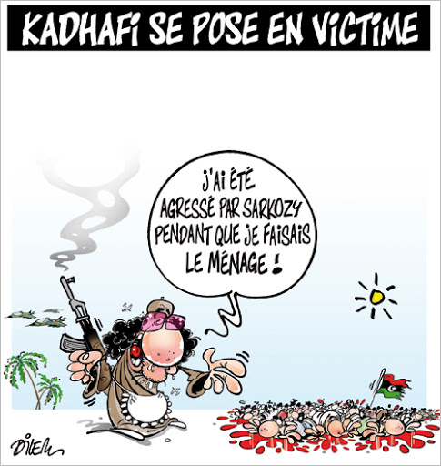 Kadhafi se pose en victime