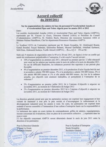 Les travailleurs du complexe Arcelor Mittal arrachent 4 augmentations salariales : Les détails de l’accord