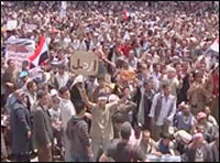 Yémen,Le président face à un chef tribal