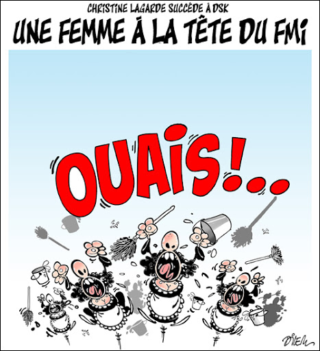 Christine lagarde succède à DSK,une femme à la tète du FMI