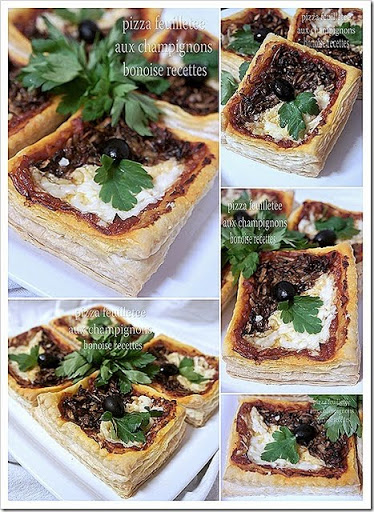pizza feuilletee au champignon