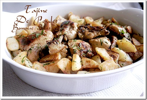 tajine de poulet et pomme de terre