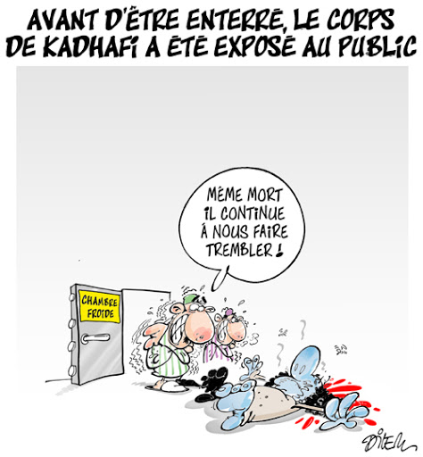 Avant d’être enterré, le corps de Kadhafi a été exposé au public