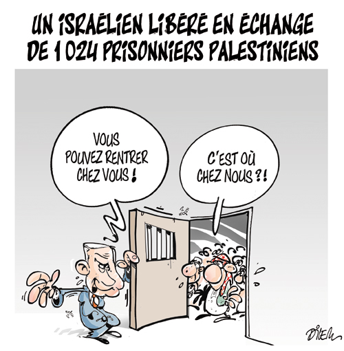 Un Israélien libéré en échange de 1024 prisonniers Palestiniens