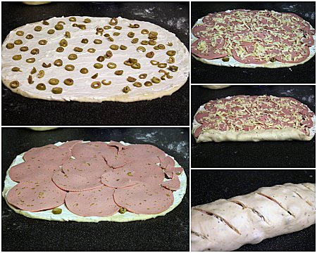 Pain Roule a la Mortadelle et au fromage