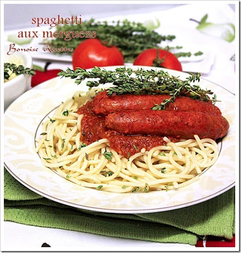 Pates aux Merguez,Spaghetti aux Merguez