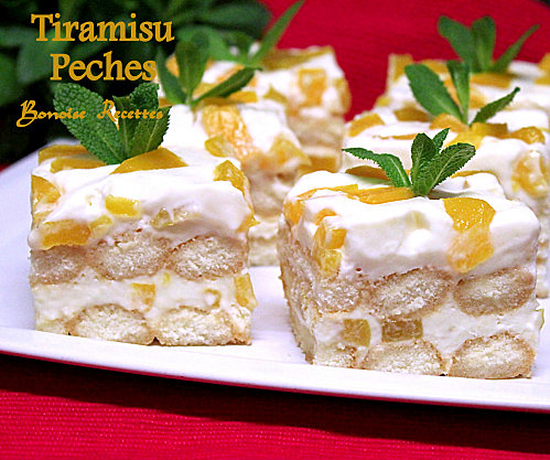 Tiramisu,Dessert aux Peches